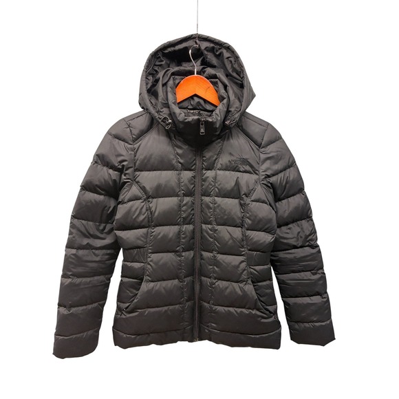 The North Face 550 Fill Down Puffer Jacket Hooded Women's Small Black - Picture 1 of 10